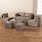 Baxton Studio Haina Modern and Contemporary Grey Fabric Upholstered and 6-Piece Patio Set with Synthetic Rattan 190-11754-ZORO - alternate 8